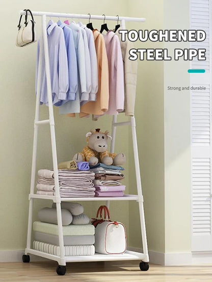 Floor Mounted Clothes Rack, Simple Clothes Hanger, Hat Rack, Triangular Folding Bedroom, Household, Indoor Hanging Bag, Clothes