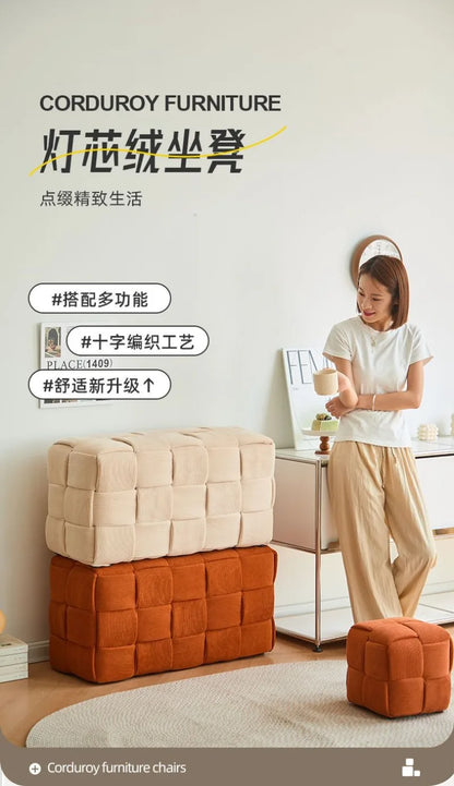 Modern Solid Wood Stool - Minimalist Ottoman Bench for Entryway, Living Room & Shoe Changing! #HomeDecor #FurnitureMustHaves