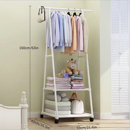 Floor Mounted Clothes Rack, Simple Clothes Hanger, Hat Rack, Triangular Folding Bedroom, Household, Indoor Hanging Bag, Clothes