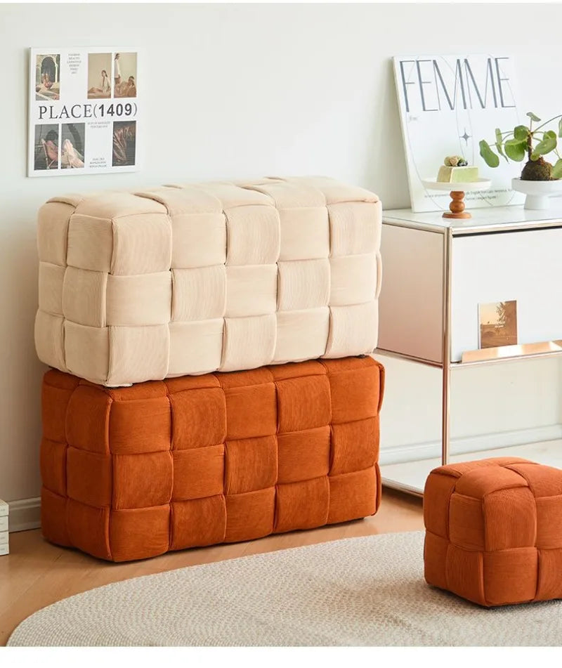 Modern Solid Wood Stool - Minimalist Ottoman Bench for Entryway, Living Room & Shoe Changing! #HomeDecor #FurnitureMustHaves