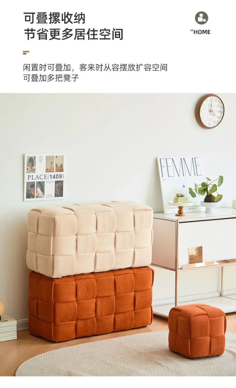 Modern Solid Wood Stool - Minimalist Ottoman Bench for Entryway, Living Room & Shoe Changing! #HomeDecor #FurnitureMustHaves