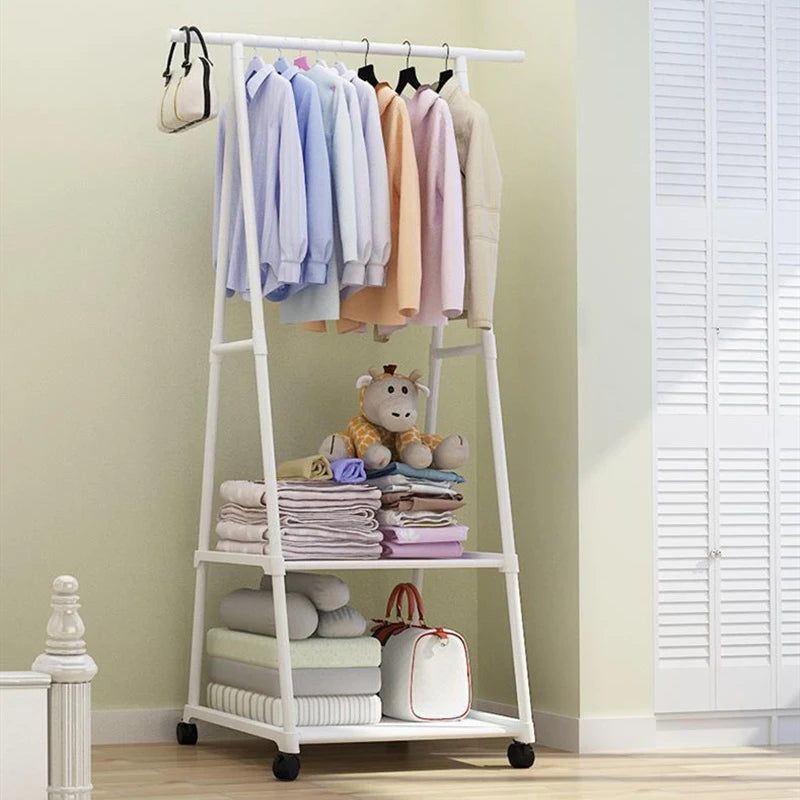 Floor Mounted Clothes Rack, Simple Clothes Hanger, Hat Rack, Triangular Folding Bedroom, Household, Indoor Hanging Bag, Clothes