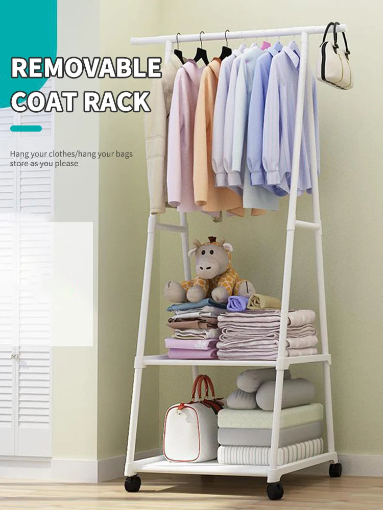 Floor Mounted Clothes Rack, Simple Clothes Hanger, Hat Rack, Triangular Folding Bedroom, Household, Indoor Hanging Bag, Clothes