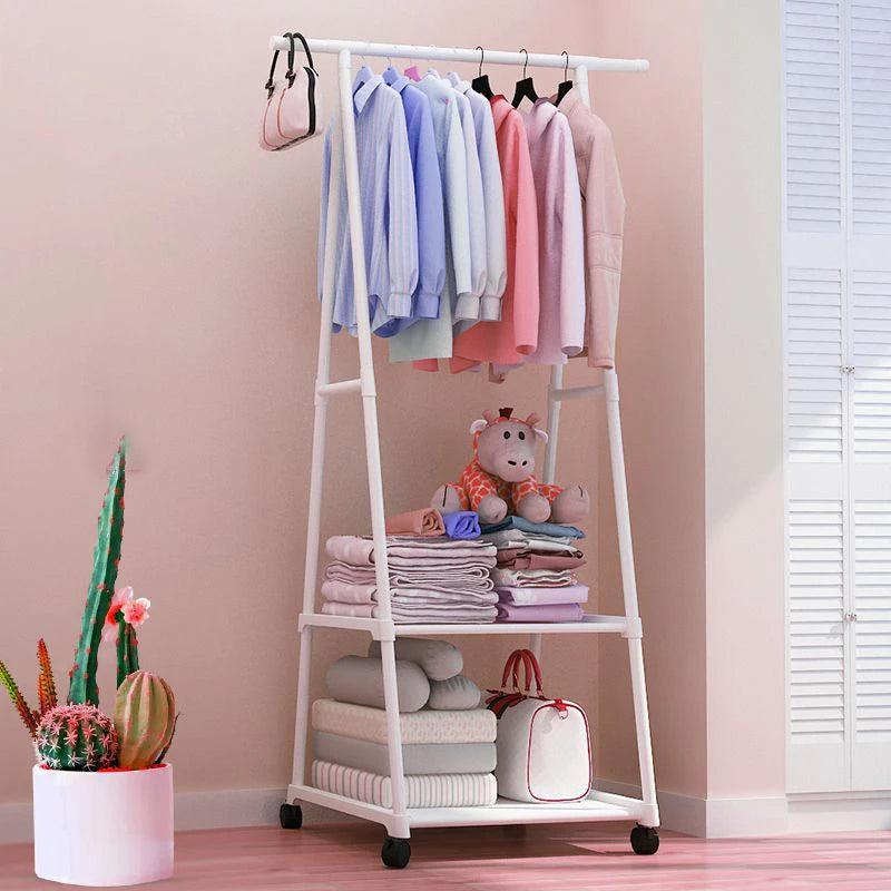Floor Mounted Clothes Rack, Simple Clothes Hanger, Hat Rack, Triangular Folding Bedroom, Household, Indoor Hanging Bag, Clothes
