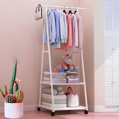 Floor Mounted Clothes Rack, Simple Clothes Hanger, Hat Rack, Triangular Folding Bedroom, Household, Indoor Hanging Bag, Clothes
