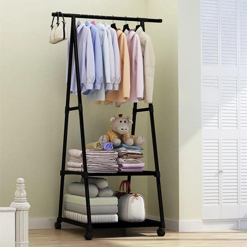 Floor Mounted Clothes Rack, Simple Clothes Hanger, Hat Rack, Triangular Folding Bedroom, Household, Indoor Hanging Bag, Clothes