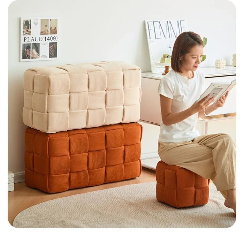 Modern Solid Wood Stool - Minimalist Ottoman Bench for Entryway, Living Room & Shoe Changing! #HomeDecor #FurnitureMustHaves