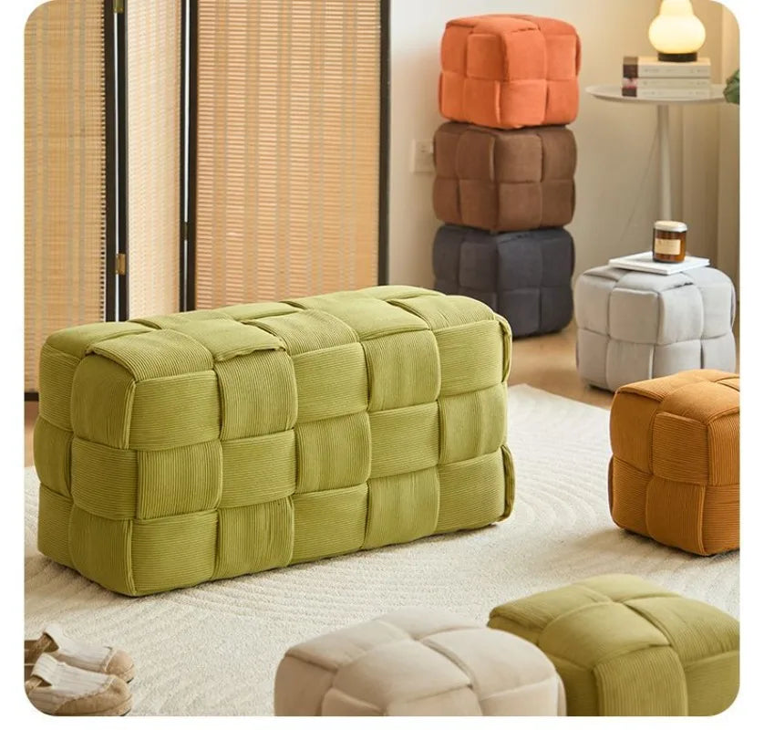 Modern Solid Wood Stool - Minimalist Ottoman Bench for Entryway, Living Room & Shoe Changing! #HomeDecor #FurnitureMustHaves