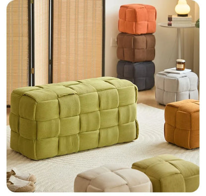 Modern Solid Wood Stool - Minimalist Ottoman Bench for Entryway, Living Room & Shoe Changing! #HomeDecor #FurnitureMustHaves
