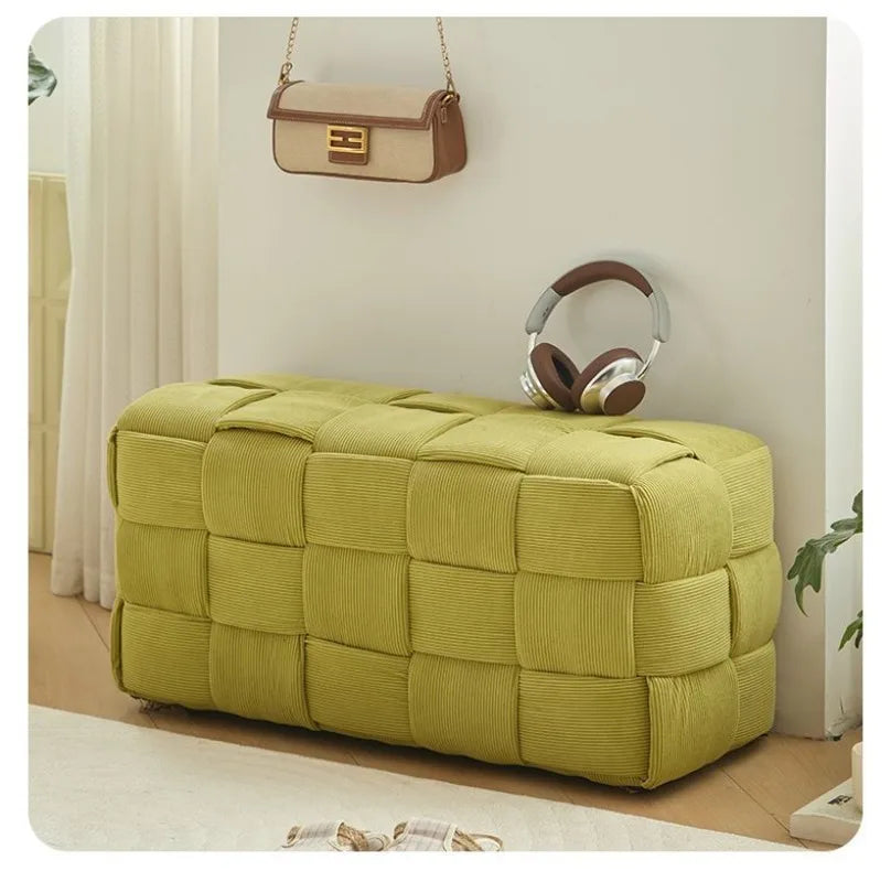 Modern Solid Wood Stool - Minimalist Ottoman Bench for Entryway, Living Room & Shoe Changing! #HomeDecor #FurnitureMustHaves