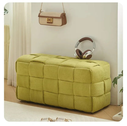 Modern Solid Wood Stool - Minimalist Ottoman Bench for Entryway, Living Room & Shoe Changing! #HomeDecor #FurnitureMustHaves