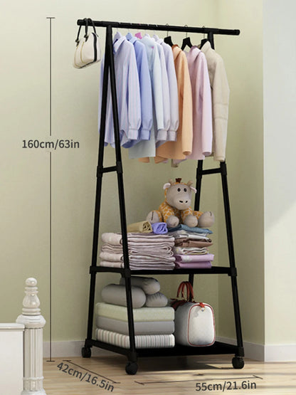 Floor Mounted Clothes Rack, Simple Clothes Hanger, Hat Rack, Triangular Folding Bedroom, Household, Indoor Hanging Bag, Clothes