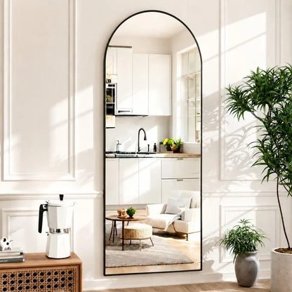 71"x 26.2" Arched Full Length Mirror Full Body Floor Mirrors Black
