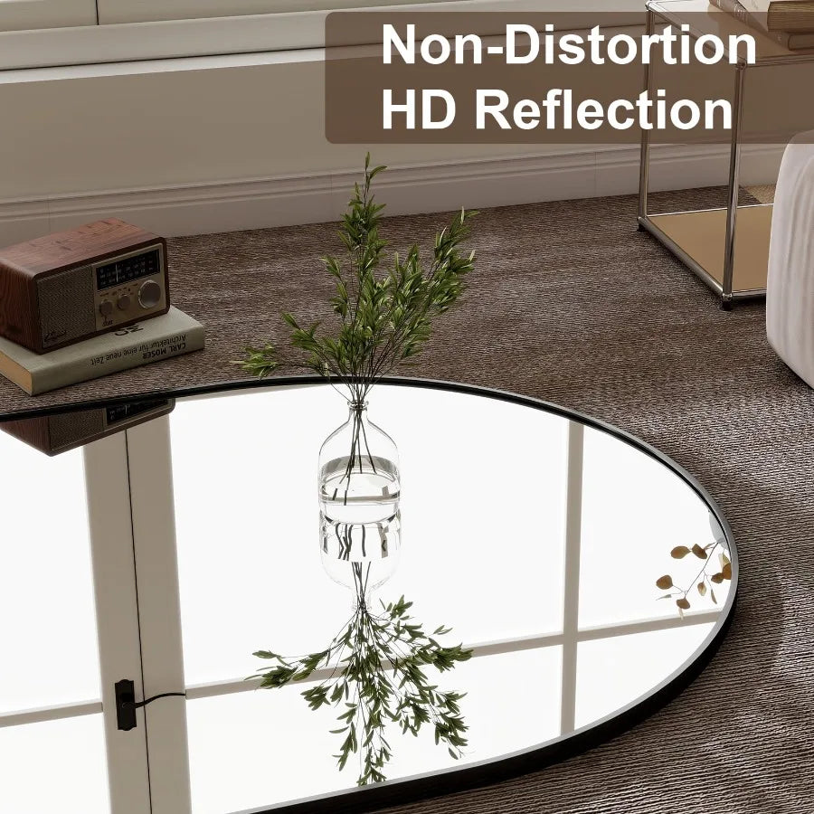 71"x 26.2" Arched Full Length Mirror Full Body Floor Mirrors Black