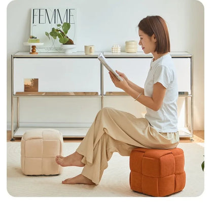 Modern Solid Wood Stool - Minimalist Ottoman Bench for Entryway, Living Room & Shoe Changing! #HomeDecor #FurnitureMustHaves
